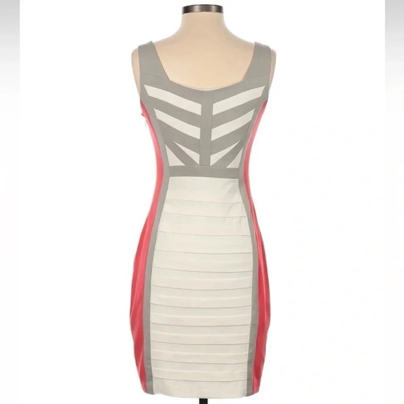 JAX Sleeveless Color-Block Horizontal Pintucks Cocktail Sheath Dress Size 2 - Picture 2 of 2